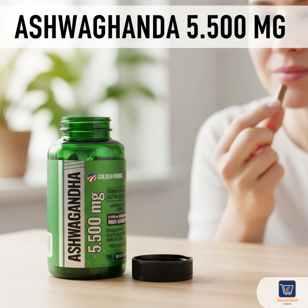 𝐀𝐒𝐇𝐖𝐀𝐆𝐀𝐍𝐃𝐇𝐀 𝟓,𝟓𝟎𝟎 𝐌𝐆 Reduce cortisol & estrés +ENVÍO GRATIS